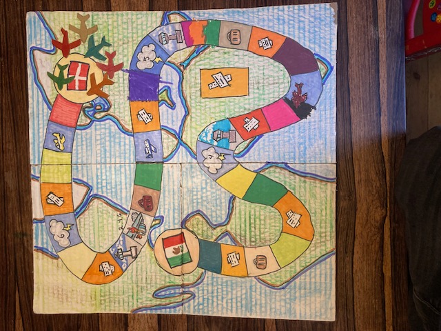 Denmark → Mexico Travel Game board — detail view